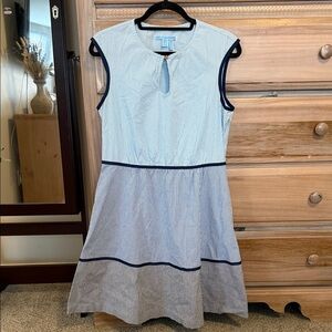 Blue & White Striped Sleeveless Sundress